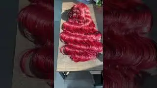 Ghair 24' 13x4 Transparent Lace Frontal Wig with Red Color, Super Small Knots & Pre-plucked Hairline