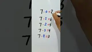 7-0=? #shortvideo #testandlearn #basicmath #braintestsolution #mathtips #subtraction #learning