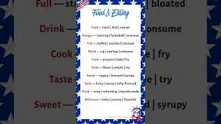 10 Food & Eating Words You Can Use Daily #esl #synonyms #vocabulary #english
