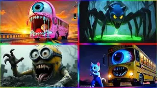School Bus Monster 🆚 Minion Zombie 🆚Sonic EXE🆚School Bus Monster  🎶 Tiles Hop
