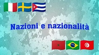 البلدان والجنسيات باللغة الإيطالية🌍nazioni e nazionalità in italiano تعلم اللغة الإيطالية للمبتدئين