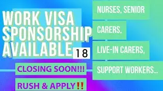 UK JOB VACANCIES OPEN FOR CARE/ SUPPORT WORKERS, LIVE-IN CARERS, SENIOR CARERS| CLOSING SOONEST‼️