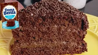 🔴 BOLO BRIGADEIRO MAIS FÁCIL DO MUNDO COM MASSA DONA BENTA