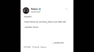 Unspoken | Some Hearts Are Not Heavy | Deep Quote 🖤