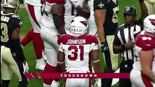 Arizona Cardinals RB David Johnson Carries A Bunch of New Orleans Saints Defenders In For TD