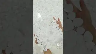 White Marble Sliced Pebble Mosaic Tile