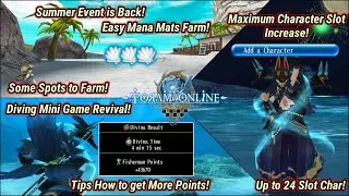 Toram Online - Summer Event is Back! Farming Spots & Diving Mini Game! | Max Char Slot Increase!