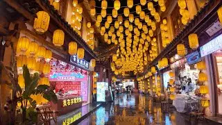 Wandering a Alley filled with Chinese Lanterns in Dali Ancient City on a Rainy Summer Night | Yunnan