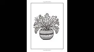 Potted Plants Coloring Book #coloringbook #plants