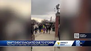 Draft event evacuated due to storms