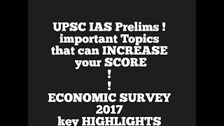 ECONOMIC SURVEY 2017 Highlights