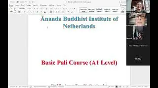 Basic Pali Language Class( A1 Level) Day 1