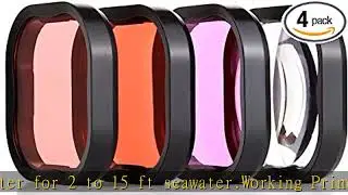 YALLSAME Dive Filter with Red Magenta Snorkel Red +5 Macro for GoPro Hero 11 10 9 8 Black Official