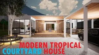 Modern Small House Design | 3 Bedrooms with Central Courtyard & Fountain (120 sqm)