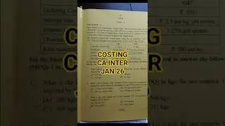 Costing Ca inter jan26 #cainter #costing #jan26 #studytips #viral #trending
