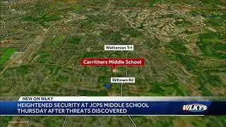 Heightened security at Carrithers Middle School on Thursday after threat found