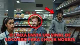 Um caixa trêmulo entregou a nota a Chuck Norris. As ações de Chuck surpreenderam a todos.