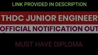 #THDC      THDC JUNIOR ENGINEER VACANCY