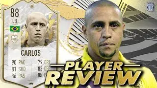 88 SBC MID ICON ROBERTO CARLOS PLAYER REVIEW! FIFA 22 ULTIMATE TEAM