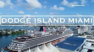 4K Drone Video At Port Miami, View Of Cruise Ships Carnival Horizon, Virgin & More.