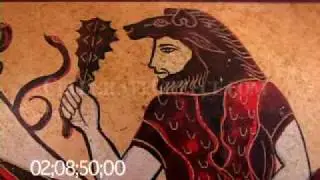 0481 Hydria: Eurystheus, Hercules & Cerebus (3-headed hell-hound), replica
