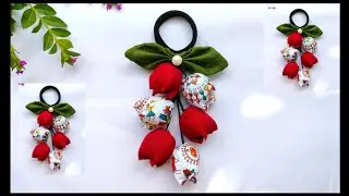 Handmade fabric flowers hairband/hair accessories/tulip flowers hairband/fabric flower making/diy