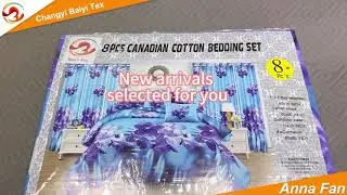 Luxury 8-Piece 100% Polyester Bedding Set Eco-Friendly Durable Bedding Set with Curtain