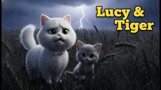 Cat story - Mother cat Lucy gets caught in a storm in the field and loses her kitten - Mama Meow
