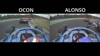 Ocon defending like a lion against Alonso [2022 Hungarian Grand Prix]