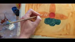 Bizantijas māksla,  nodarbības bērniem. Dabas (ziedu) ornaments.