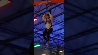 Amy's sister Giulia on the skyrider @UATrampolinePark #skyrider #urbanair #kidsfun