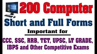 Computer Short and Full Form | 200 MOST IMPORTANT SHORT AND FULL FORMS| Computer Abbreviations |