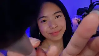 ASMR Gentle Face Relaxation 🌌 Fluffy Face Brushing & Close Up Face Touching (Layered Sounds)