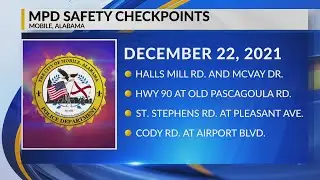 Mobile police conducting safety checkpoints in 4 locations