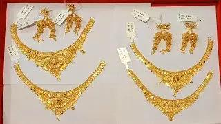 18k gold jhumka & necklace with price|| bridal gold jewellery with price|| jhumka & necklace desi...