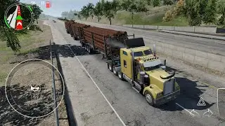 Out of Control Heavy Truck 😱 | Big Rigs Simulator | 3 Wood Logs Loaded Trolley Crash