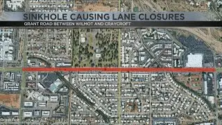 Sinkhole causes lane closures, delays on Grant Road in Tucson