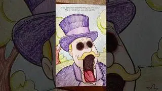 Turning kids coloring pages into creepy art work #art #blueyinfection #eerieart NOT FOR KIDS