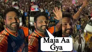 Rohit sharma Amazing Reaction with Mumbai crowd during Bus parade || Indian team mumbai