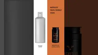regular shampoo vs. anhydrous shampoo #cleanbeauty #ecofriendly #waterlessbeauty #travelfriendly