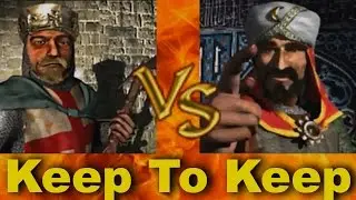 Richard vs Saladin - Keep To Keep | Stronghold Crusader AI-Battle