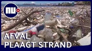 Hondurees strand geplaagd door aangespoeld afval | NU.nl