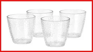 Great product -  Amazon Basics Tritan Hammered Texture Highball Glasses - 18-Ounce, Set of 4