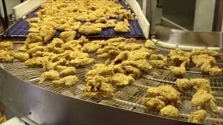Flat-Flex® conveyor belts batter, breader, fryer poultry application