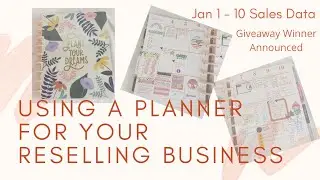 Using a Planner in your Reselling Business plus My Sales Data for Week
