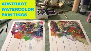 Abstract Watercolor Painting Small Works on Paper. Acrylic and Watercolor Painting.