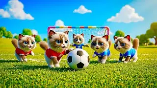 Monkey vs cat playing match together | monkey and cat funny video#cat#monkey#playgame