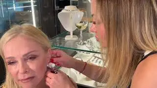 Anna Zuckerman pierces Becky's ears