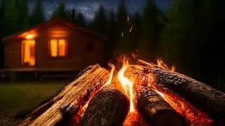 Cozy Forest Cabin Fireplace | Crackling Fire Sounds for Sleeping Ideal for ASMR/meditation 4K