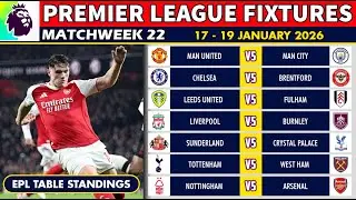 EPL FIXTURES TODAY - Matchweek 22 &bull; EPL Table Standings Today &bull; Premier League Fixtures 25/26